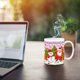 thumbnail image 5 of Fiudx Ofertas relámpago del día Taza navideña con diseño de muñeco de nieve inflable, taza de Papá Noel con prensa, diseño inflado, 15 oz, 11 oz, café, 5 of 5