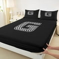 thumbnail image 3 of Feelyou Boys Initial Letter G Bed Sheets, Black Monogrammed A to Z King Sheets, Cartoon Theme Sheet Set, Microfiber Bedroom Decor, 4pcs, 3 of 7