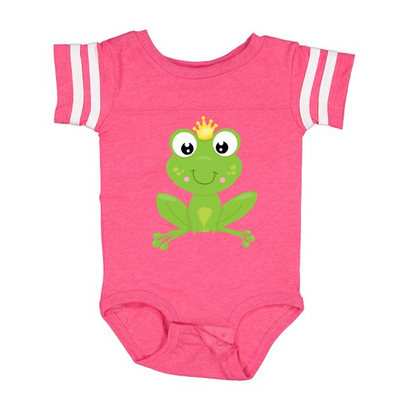 Inktastic Cute Frog, Green Frog, Crown, Frog Prince Boys or Girls Baby Bodysuit
