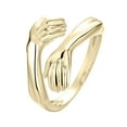 thumbnail image 2 of WREESH Gold Silver Personality Ring Adjustable Fashion Hugging Open Ring, 2 of 2
