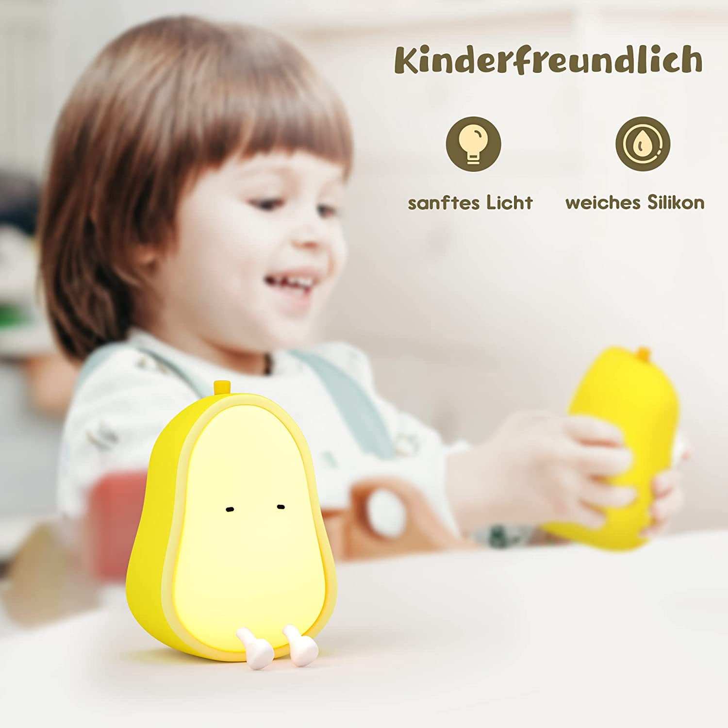Children's Night Light, Cute Baby Night Light Dimmable Silicone Sleep Aid Children Rechargeable Portable Baby Bedside Lamp Night Lamp for Baby Room