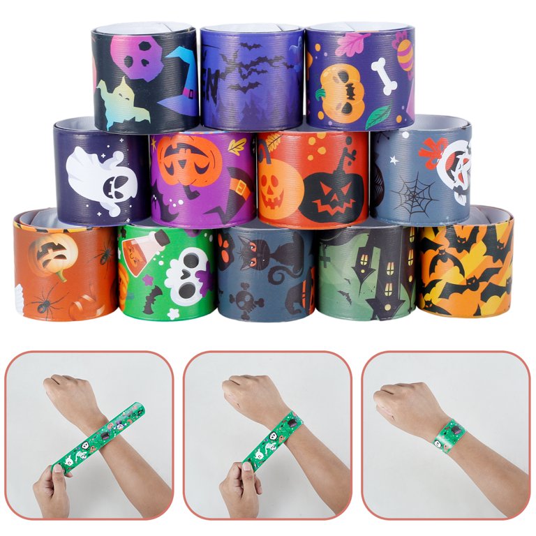 48PCS Tie Dye Party Favors Slap, Colorful Wristbands for Kids