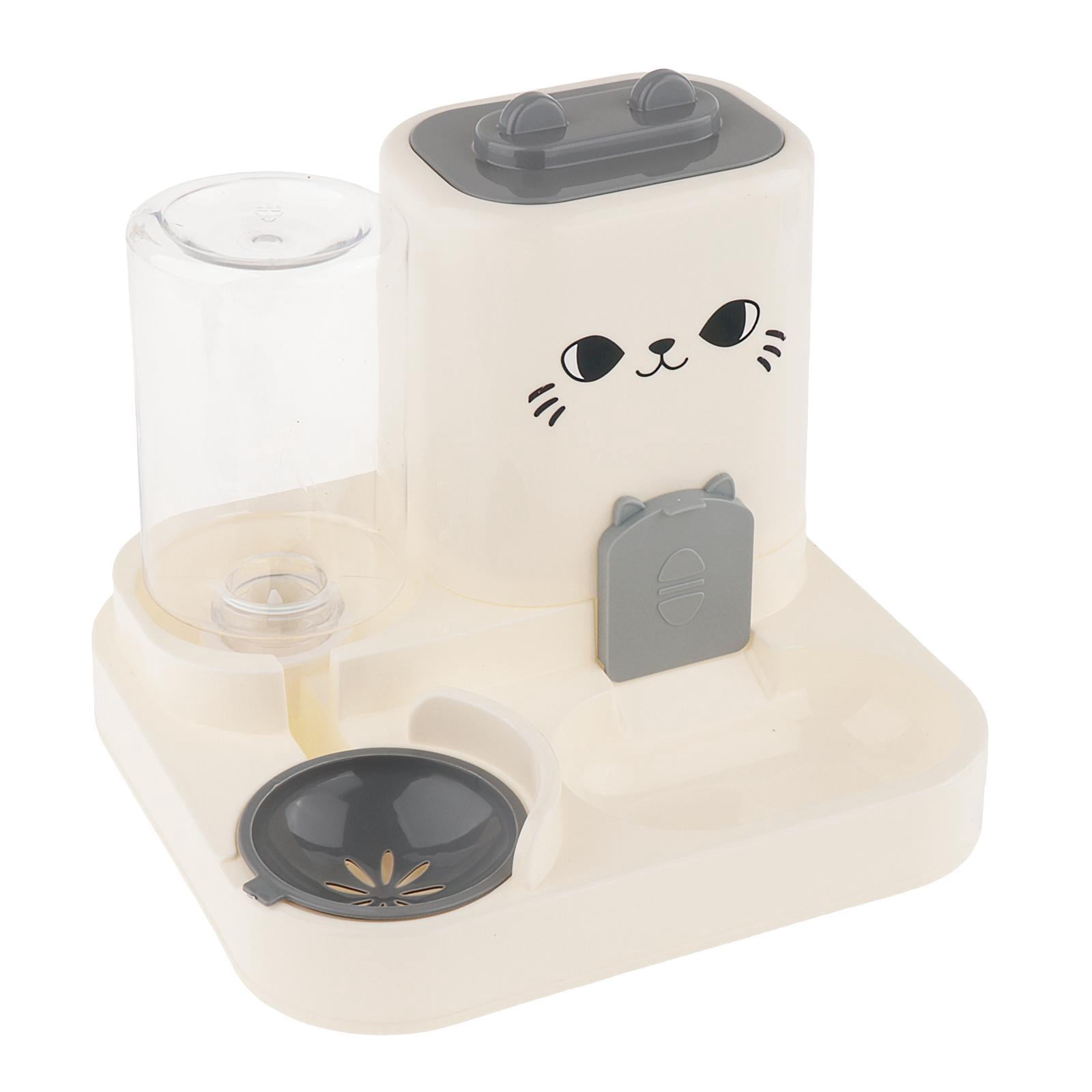 Automatic Pet Feeder 2 in 1 Food Water Dispenser Split Design Easy Clean for Cats Puppies Bunny Small Pets