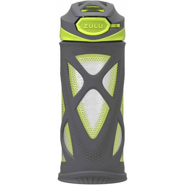 Zulu Echo BPAFree VacuumInsulated Stainless Steel Water Bottle with Flip Straw, 16Ounce