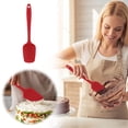 thumbnail image 2 of 1Pcs Heat Resistant Silicone Spoon Spatulas Set, 600ºF Food Safe Non-Stick Kitchen Utensils, Flexible Seamless Spoonula Scraper for Cooking, Baking, Mixing, Stirring, Serving 8.2x1.8 Inch Red, 2 of 6