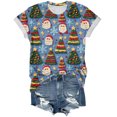 thumbnail image 5 of TOWED22 Christmas Shirts for Women Xmas Holiday T‑Shirt Cute Graphic Tee Top,3XL, 5 of 9