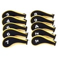 thumbnail image 4 of Almencla 10 Pieces Colorful Golf Iron Headcover Set Golf Club Head Cover Sticky Protector Yellow and Black, 4 of 8