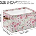 thumbnail image 3 of FREEAMG Pink Flowers Foldable Canvas Storage Bin, Sturdy Fabric Storage Basket with Handles, Storage Cube Box for Organizing Shelf Nursery Toy Closet 1PCS, 3 of 7
