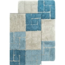 Chesapeake Berkeley 2pc Aquamarine Bath Rug Set (21"x34" & 24"x 40")