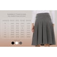thumbnail image 5 of BGDK Classic Fit & Flare Cotton Pleated Skirt – Comfortable High-Waisted Knee & Midi Length for Everyday Style Charcoal x Large, 5 of 6