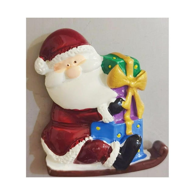 Christmas Refrigerator Magnets Holiday Magnets For Locker Fridge Home School Decor 3D Refrigerator Sticker Santa Style