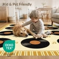 thumbnail image 4 of ODIKA Music Note Vintage Record Faded Vinyl Layout Round Movie Eight Stain Resistant Low Profile for Dorm Room, Small Living Apartment, 4 of 7