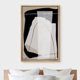 thumbnail image 3 of IDEA4WALL Framed Canvas Wall Art Minimal Pastel Geometric Black White Tan Paint Strokes Modern Art Nordic Colorful Abstract Print Relax/Calm for Living Room, Bedroom, Office - Natural 24"x36", 3 of 5
