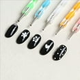 thumbnail image 4 of 5 piezas 2 Way Dotting Pen Tool Nail Art Tip Dot Paint Kit de manicura, amarillo + verde + azul + blanco + rosa, 4 of 5
