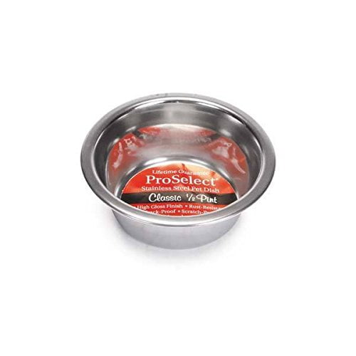 16-Ounce 5-1/4-Inch ProSelect Stainless Steel Dog Bowl with Rubber Base 