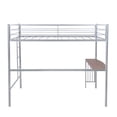 thumbnail image 2 of HomeRoots 404071 Silver Metal Twin Size Loft Bed with Desk, 2 of 5