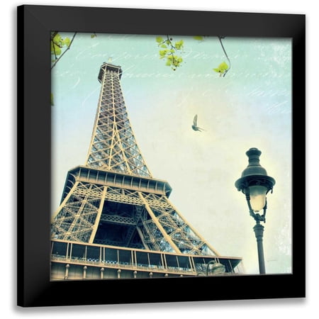 Schlabach, Sue 12x12 Black Modern Framed Museum Art Print Titled - Paris Eiffel Letter
