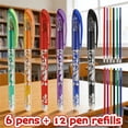 thumbnail image 4 of 1 Set 6 Erasable Gel Pens With 24 Ink Refills Erasable Gel Pens Plastic For Classroom Office Desk Yellow, 4 of 5