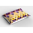 thumbnail image 2 of Ambesonne Ikat Pillow Sham 2 Pack, Indonesian Dying Boho, 36"x20", Purple Yellow, 2 of 3