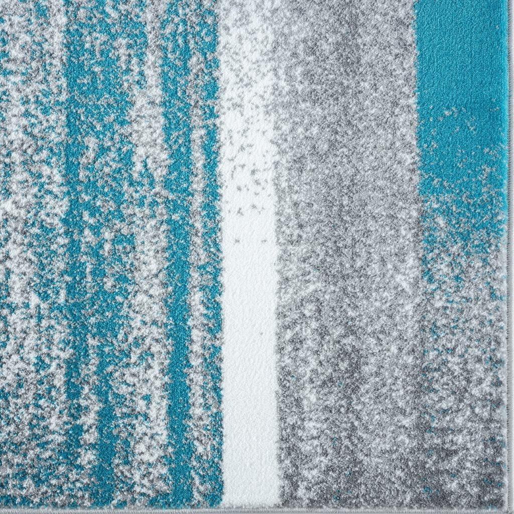 Luxe Weavers Art Deco Abstract Geometric Turquoise 2x3 Area Rug for Living Rooms