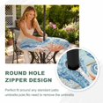 thumbnail image 4 of Round Outdoor Tablecloth with Umbrella Hole and Zipper, Blue Red Seahorse Coastal Tablecloth with Elastic Waterproof, Teal Wood Beach Coral Nautical Patio Table Covers for 45" - 54" Pool Tables, 4 of 9