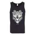 thumbnail image 2 of Drawn Tribal Wolf Animal Lover Mens Graphic Tank Top, Black, Small, 2 of 3