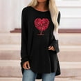 thumbnail image 2 of Pompotops Mode T-Shirt Décontracté à Manches Longues Col Rond Imprimé Blouse Tops Liquidation, 2 of 4