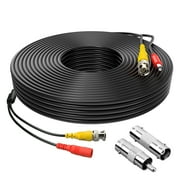 BigNewPowered 50Feet BNC Video Power Cable Pre-Made All-in-One Camera Video BNC Cable Wire Cord Black Color for Surveillance CCTV Security System with Connectors (BNC Female and BNC to RCA)