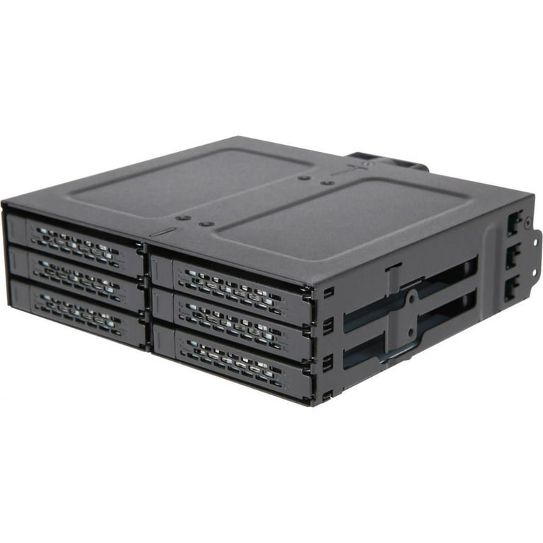 ICY DOCK MB608SP-B Rugged Full Metal 6 Bay 2.5 SATA HDD & SSD Removable  Drive Enclosure Backplane Cage for 5.25 Bay 