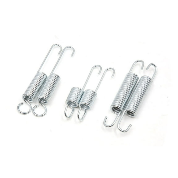 Unique Bargains 6 Pcs 3 in 1 Ring Metal Motorcycle Kickstand Kick Side Stand Spring Silver Tone