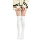 thumbnail image 1 of Calcetines cálidos de color liso por encima de la rodilla para mujer, calcetines de punto trenzado hasta el muslo, calcetines acrílicos unisex., 1 of 5