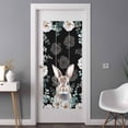thumbnail image 2 of Easter Bunny Window Privacy Film, Eucalyptus Leaves Rabbit Flowers Black Static Cling UV Sun Blocking Heat Control Window Tint Day and Night, Non-Adhesive One Way Windows Privacy Cover 35.4''x78.7'', 2 of 7
