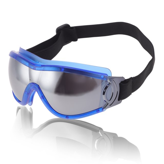 Gafas de montar para motocicleta Unique Bargains 1 Pc PC PU gafas de sol para deportes al aire libre para motocross, bicicleta de tierra, ATV, lente tono plateado, marco azul