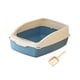 thumbnail image 2 of Caja de arena para gatos, bandeja de arena para mascotas, caja de arena para gatos, inodoro antisalpicaduras para gatos, inodoro para animales blanco y azul, 2 of 9