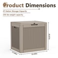 thumbnail image 5 of fazzn 30 Gallon Resin Deck Box Outdoor Indoor Waterproof Storage Box for Patio Furniture Pool Accessories Storage for Cushion Garden Tools (Brown pattern), 5 of 5