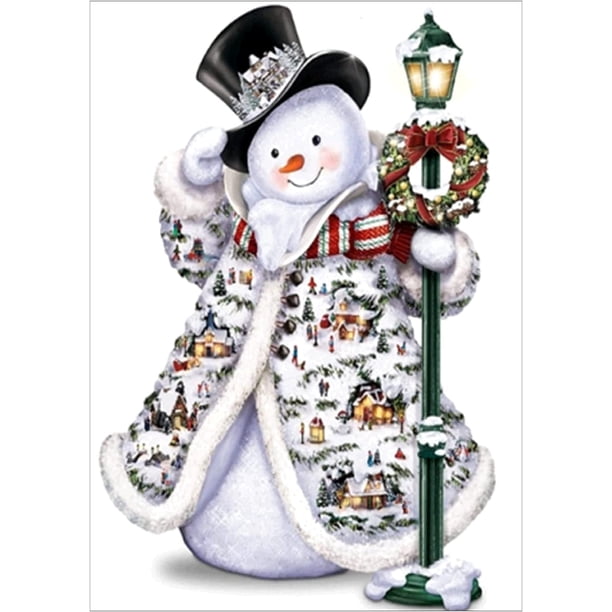 Kit de pintura de diamante 5D para manualidades, bordado de diamantes, cruz de diamante cuadrada, Navidad, lindo muñeco de nieve, bordado, arte artesanal para decoración de pared de lienzo, 30x40cm
