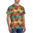 thumbnail image 2 of Bixox Men's Colorful Hawaii Palms Printed Short Sleeve Skinny Athletic T-Shirt, 2 of 6