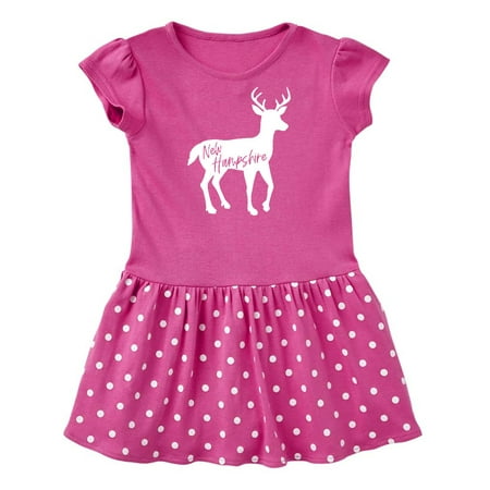 

Inktastic New Hampshire White Deer Silhouette Gift Baby Girl Dress