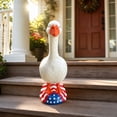 thumbnail image 3 of BZPIZ Desk Goose, Red White Blue Garden Porch Goose Statues, 7.08In Resin Real Concrete Porch Goose Decor, Outdoor Animal Sculptures & Statues, Perfect for Home Garden Stairs, Backyard, Farm, Patio, 3 of 6