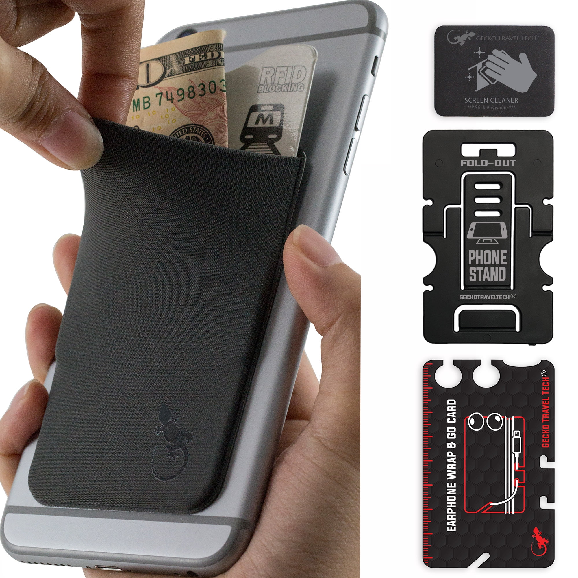 Mobile Phone Wallet, Smartphone Credit Card Holder Adhesive