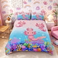 thumbnail image 3 of Meiyoeat Cartoon Sea Salamander Bedding, Cartoon Ocean Animal Duvet Cover Full, Pink Blue,3pcs,No Comforter, 3 of 6