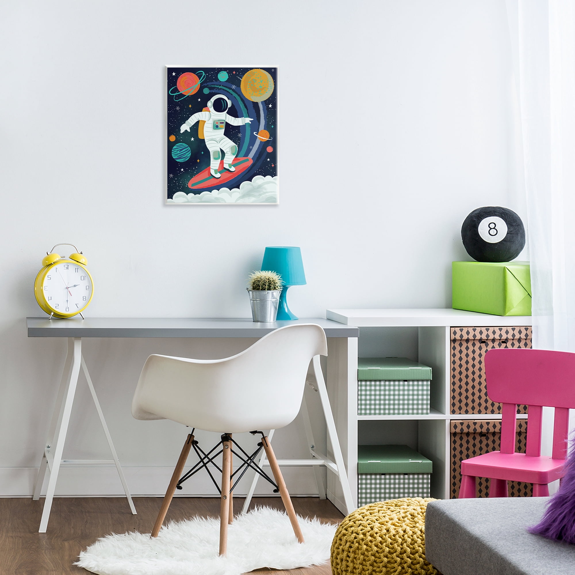 Stupell Industries Surfing Astronaut Beyond Space Wall Plaque Art, design by Lisa Perry Whitebutton