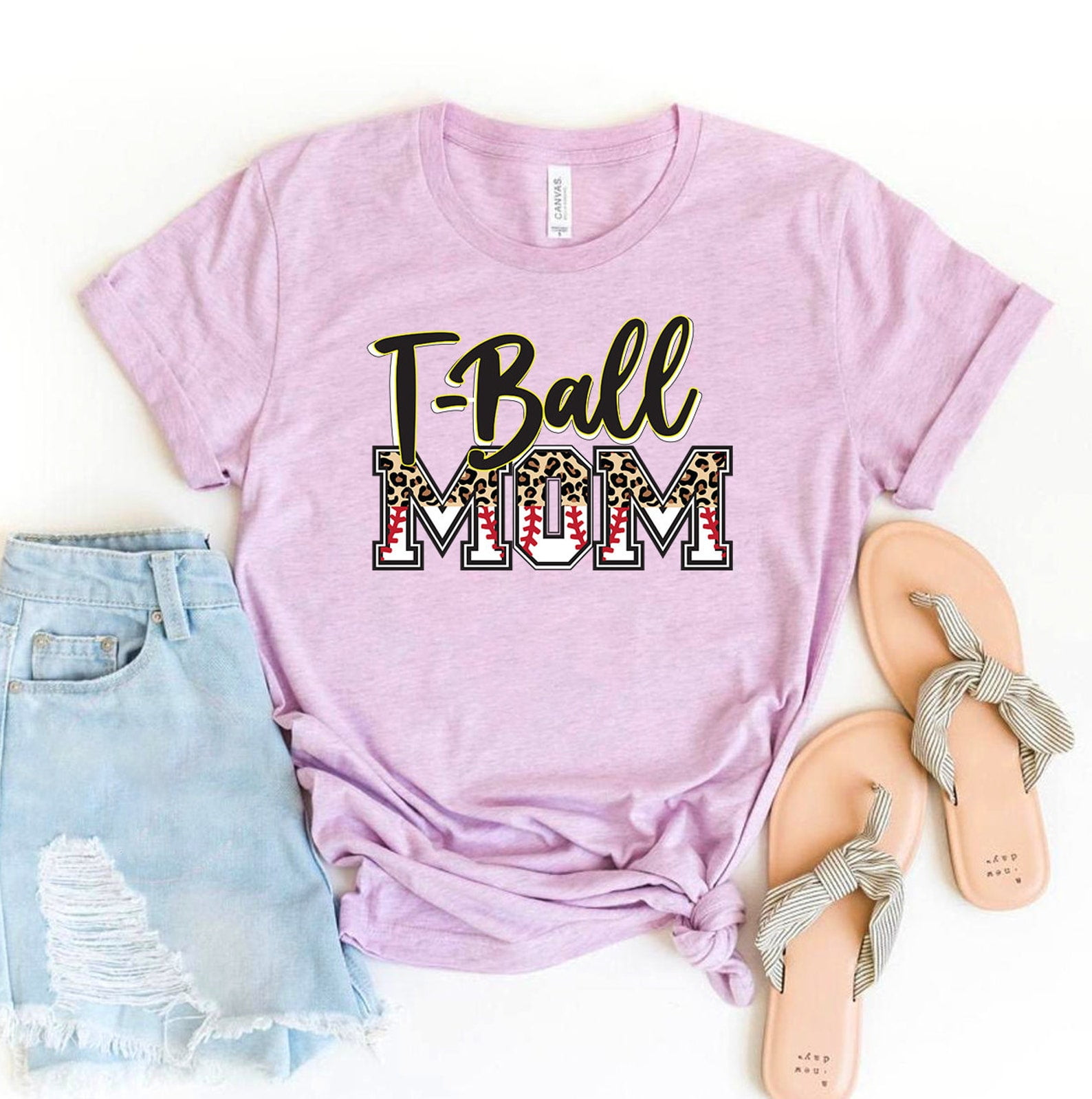 Baseball Mom Gifts Leopard Print Mama Mother's Day Shirt