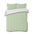 thumbnail image 2 of Quilts Twin XL Size, Sage Green Soft Comforter Bedding Set for Bed, Grid Checkered Plaid Gingham Lattice Trellis Lightweight Quilted Bedspread with Pillow Cover(2 Pieces) for All Season, 68x98 Inch, 2 of 6