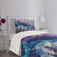 thumbnail image 4 of Ambesonne Purple Quilted Bedspread Set 2 Pcs, Lavender and Crystal Cave, Twin Size, Azure Blue Quartz Lilac, 4 of 4
