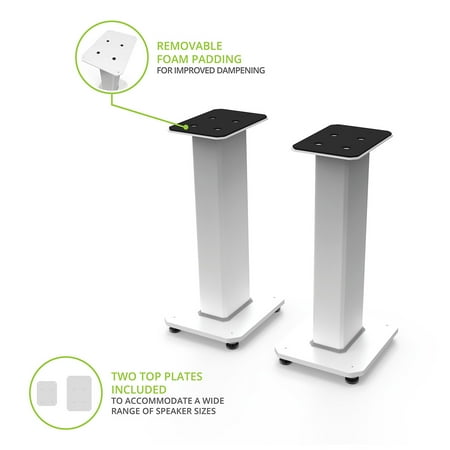 Kanto - 22" Tall Fillable Bookshelf Speaker Floor Stands (Pair) - White