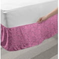 thumbnail image 2 of Floral Bed Skirt, Continuous Pattern of Hand Drawn Herbs and Flowers Botanical Blooming, Elastic Bedskirt Dust Ruffle Wrap Around for Bedding Decor, 4 Sizes, Pink Eggplant and White, by Ambesonne, 2 of 2