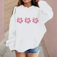 thumbnail image 2 of Cute Graphic Hoodies for Teen Girls Girl's Hoodie Long Sleeve Soft Sweatshirt Graphic Hoody Kids Cute Pullovers Top Clothes for Girls Thanksgiving Clothes a-White, 4-5 Years, 2 of 5