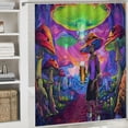 thumbnail image 6 of JEUXUS Shower Curtain Alien Cool Alien Fantasy Mushroom Multiple Sizes White, 6 of 7