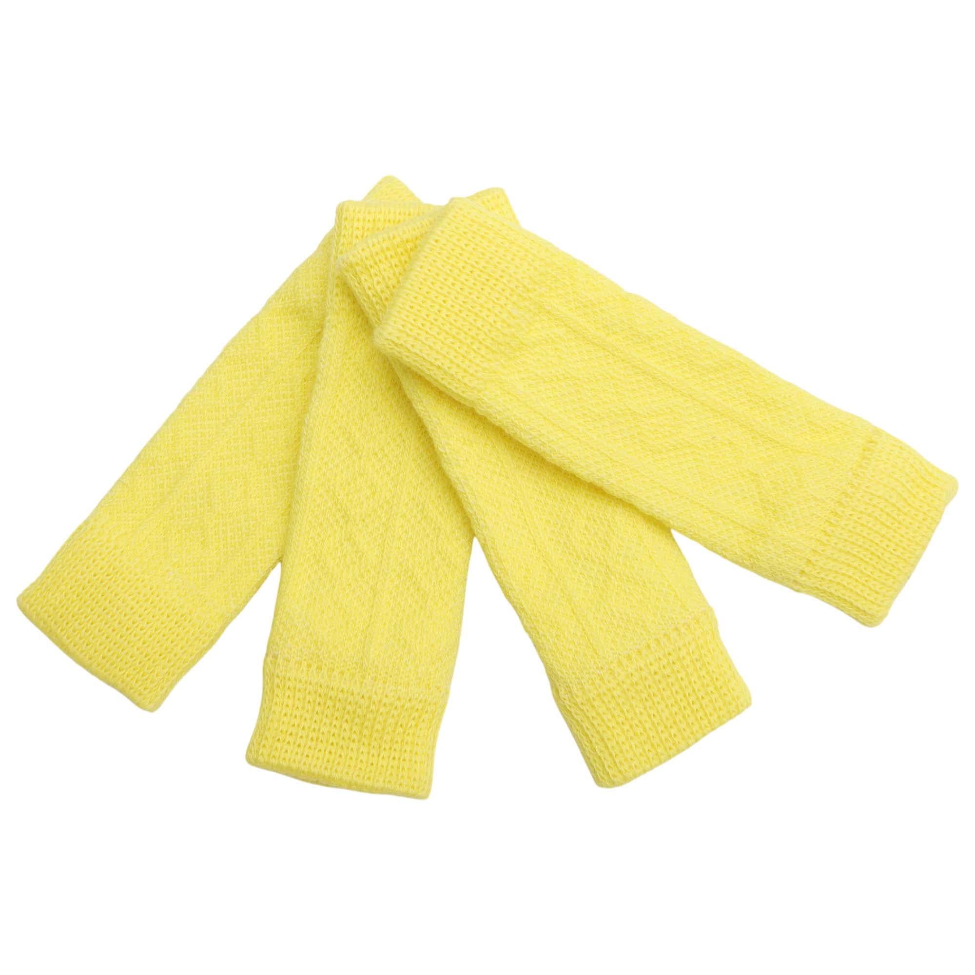 Unique Bargains Pack of 4 Dog Soft Knitted Socks Joint Protection Yellow M